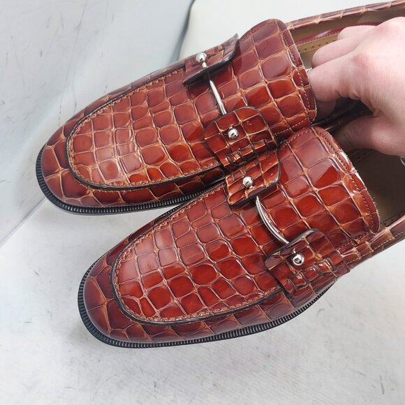 Christian Louboutin Brown Chambelimoc Ali Crocodile Loafer - Picture 9 of 12